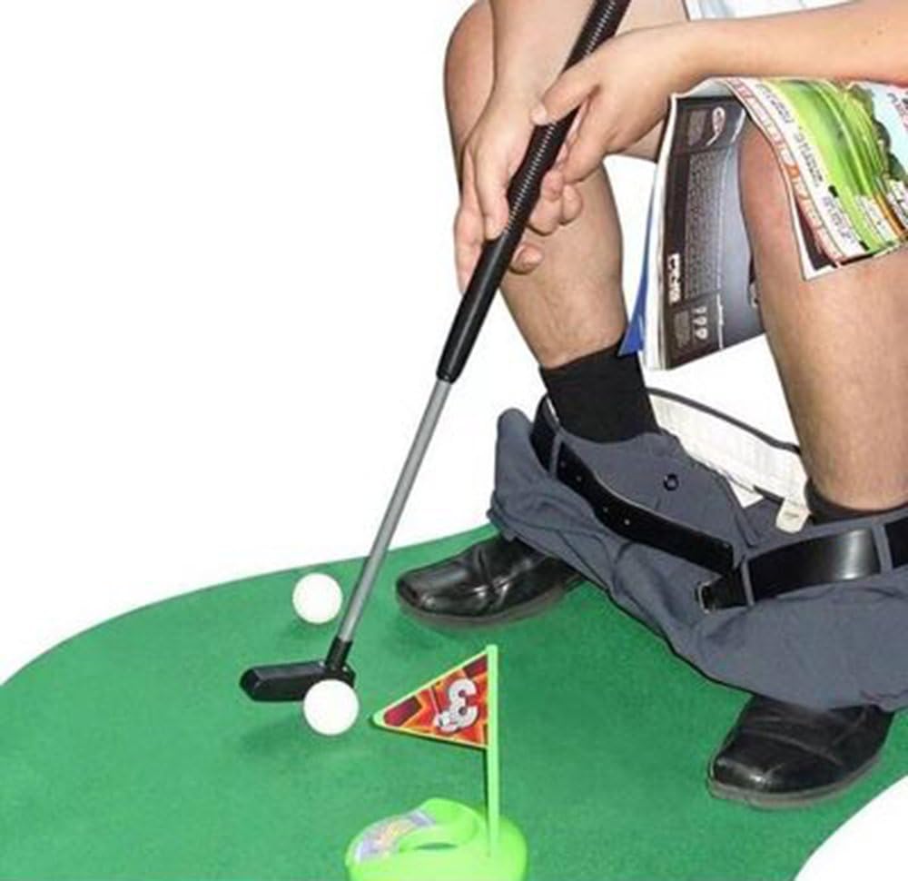 Amasawa Mini-Golf para baño,1 Juego de 6 Piezas,para Inodoro Golf Funny Potty Putter para Inodoro Tiempo baño Mini Golf Juguete de Regalo Juego.